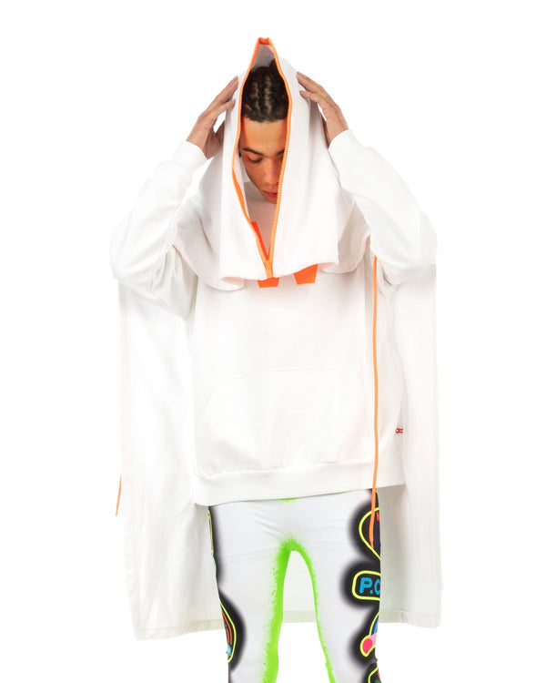 Walter Van Beirendonck | Scarf Hoody White - Concrete