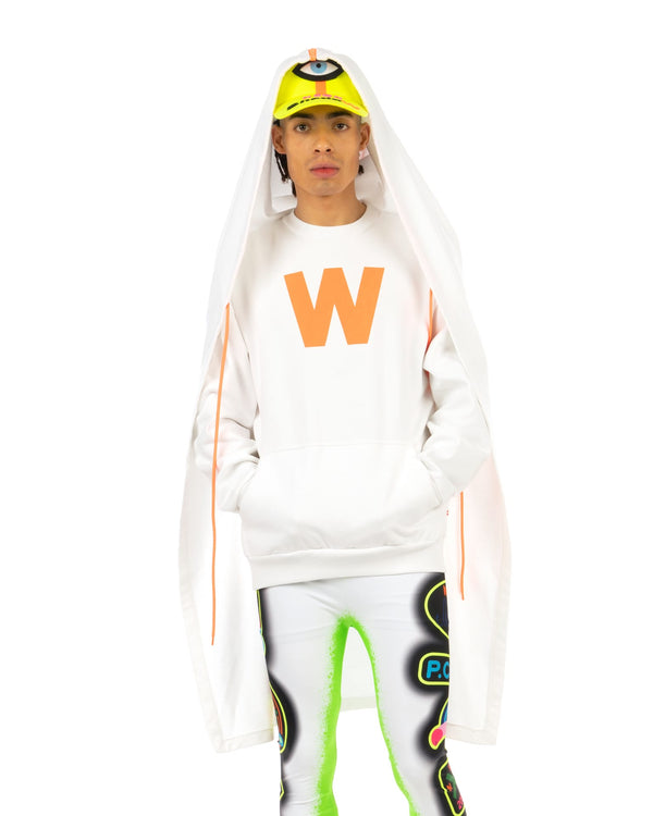 Walter Van Beirendonck | Scarf Hoody White - Concrete