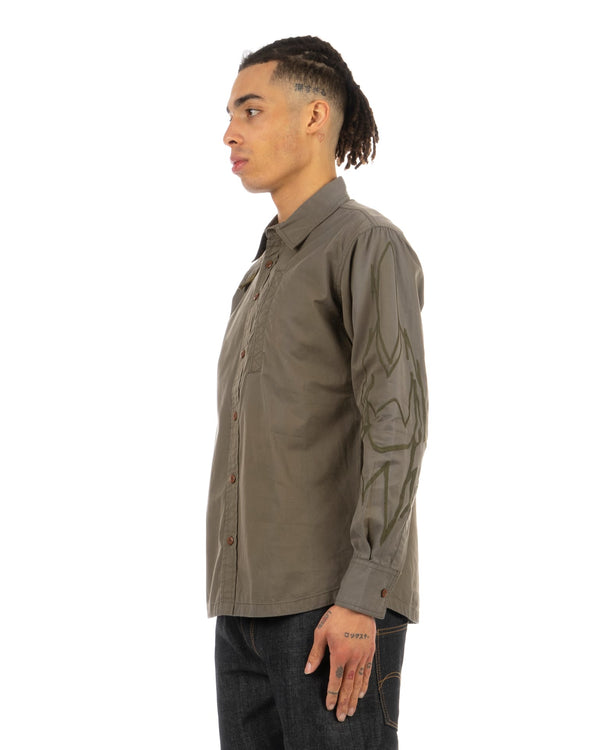 maharishi | x Futura Laboratories Web Rolled Shirt Pointman Embroidery Olive - Concrete