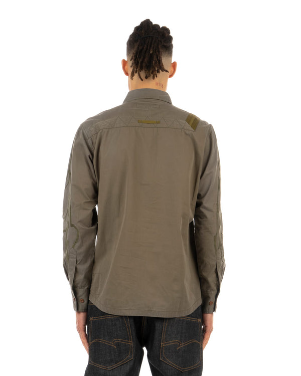maharishi | x Futura Laboratories Web Rolled Shirt Pointman Embroidery Olive - Concrete