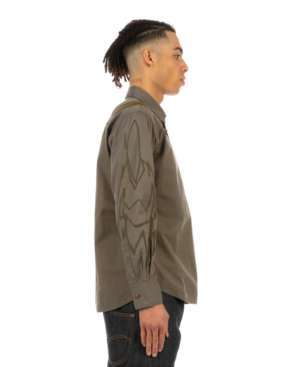 maharishi | x Futura Laboratories Web Rolled Shirt Pointman Embroidery Olive - Concrete