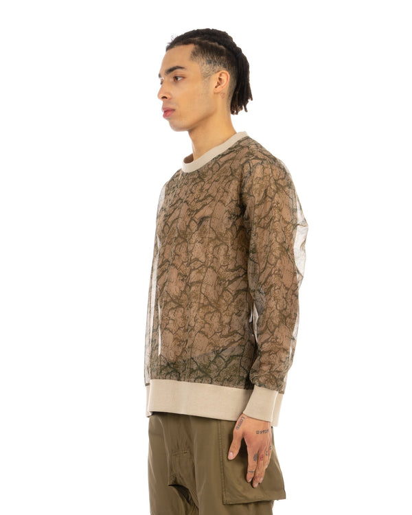 Christopher Raeburn | Mesh Crewneck Jumper Camo - Concrete