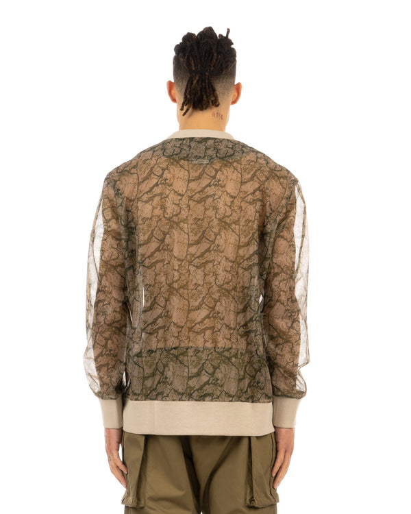 Christopher Raeburn | Mesh Crewneck Jumper Camo - Concrete
