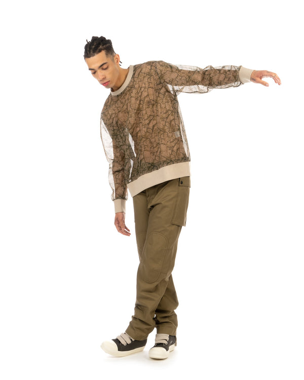 Christopher Raeburn | Mesh Crewneck Jumper Camo - Concrete