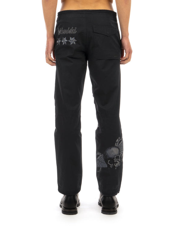 maharishi | 2017 Skull Wing Embroidery Snopants Black - Concrete