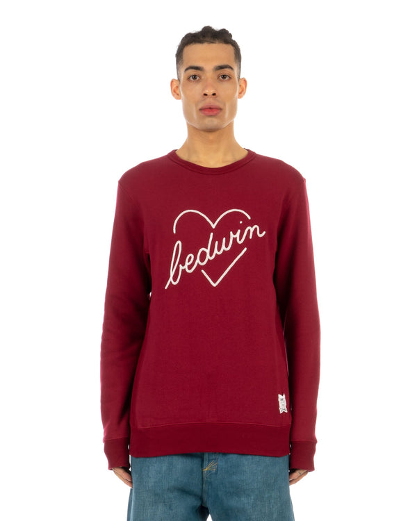 Bedwin & The Heartbreakers | 'Lou' L/S C-Neck Sweat Burgundy - Concrete