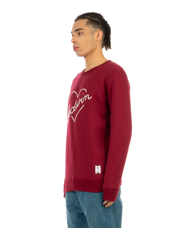 Bedwin & The Heartbreakers | 'Lou' L/S C-Neck Sweat Burgundy - Concrete