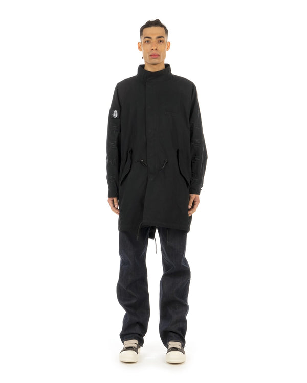 NISHIMOTO IS THE MOUTH | Kanji Long Coat Black - Concrete
