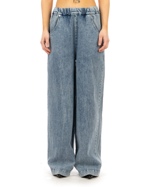 FACON JACMIN | Polly Elastic Waist Pants Blue Wash - Concrete