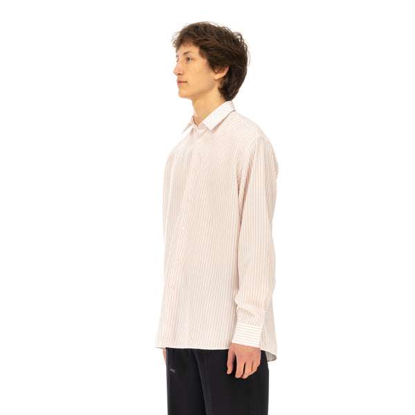Soulland | Damon Shirt White / Red Stripes - Concrete