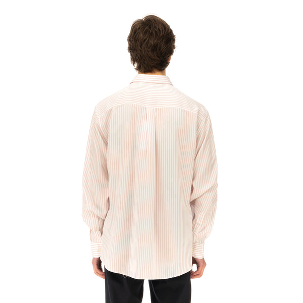 Soulland | Damon Shirt White / Red Stripes - Concrete