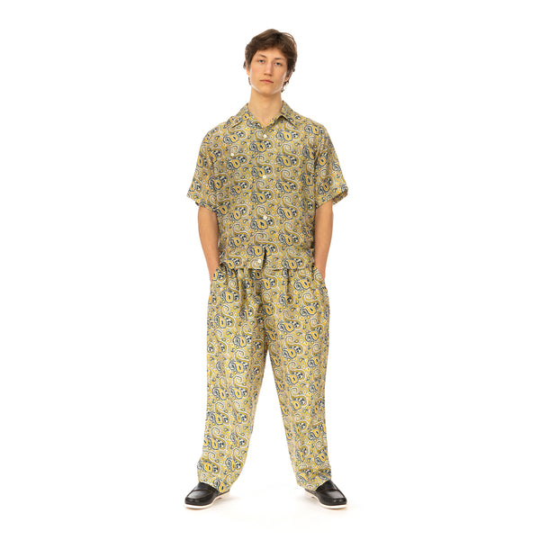 Haversack | Paisley Silk Trousers 862004-03 Grey - Concrete