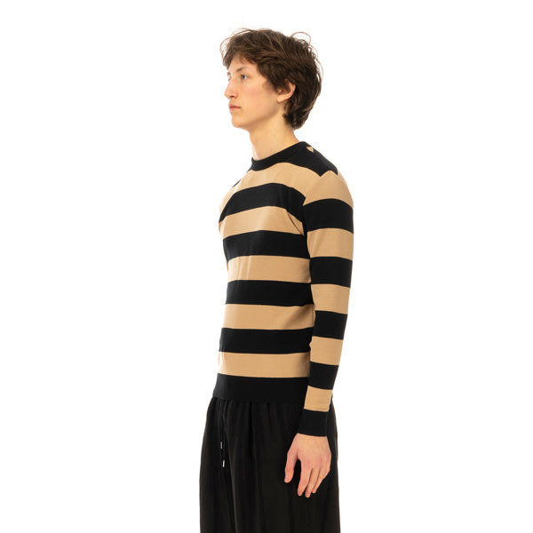 Haversack | Striped Sweater 832020-05 Beige / Black - Concrete