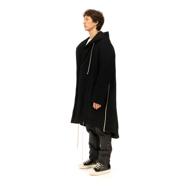 DRKSHDW by Rick Owens | Padded Fishtail Parka in Black Denim - Concrete