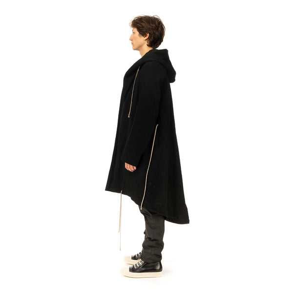 DRKSHDW by Rick Owens | Padded Fishtail Parka in Black Denim - Concrete