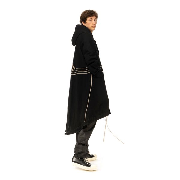 DRKSHDW by Rick Owens | Padded Fishtail Parka in Black Denim - Concrete