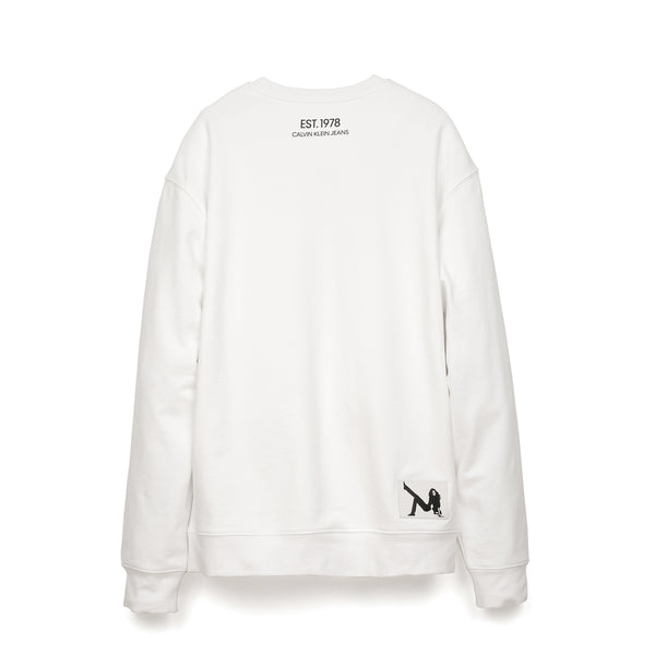 Calvin Klein Jeans Est. 1978 | Icon Embroidery Crewneck Bright White - Concrete