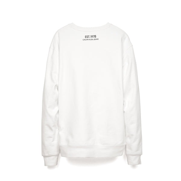 Calvin Klein Jeans Est. 1978 | Small Patch Crewneck Bright White - Concrete