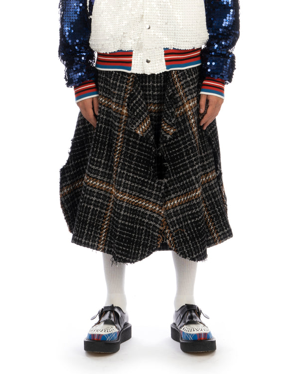Charles Jeffrey LOVERBOY | Cello Skirt Blurry Tweed - Concrete
