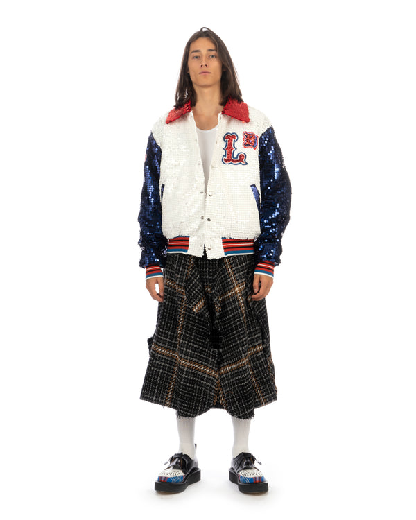 Charles Jeffrey LOVERBOY | Cello Skirt Blurry Tweed - Concrete
