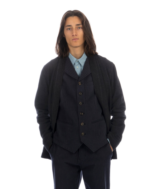 Hansen | 'William' Lapel Waistcoat Blue Pin - Concrete