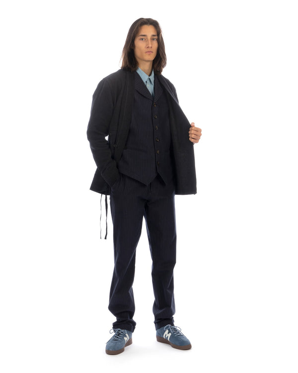 Hansen | 'William' Lapel Waistcoat Blue Pin - Concrete