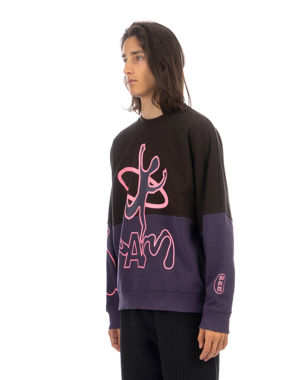 Perks and Mini (P.A.M.) | Disc Man Crewneck Java Wisteria - Concrete