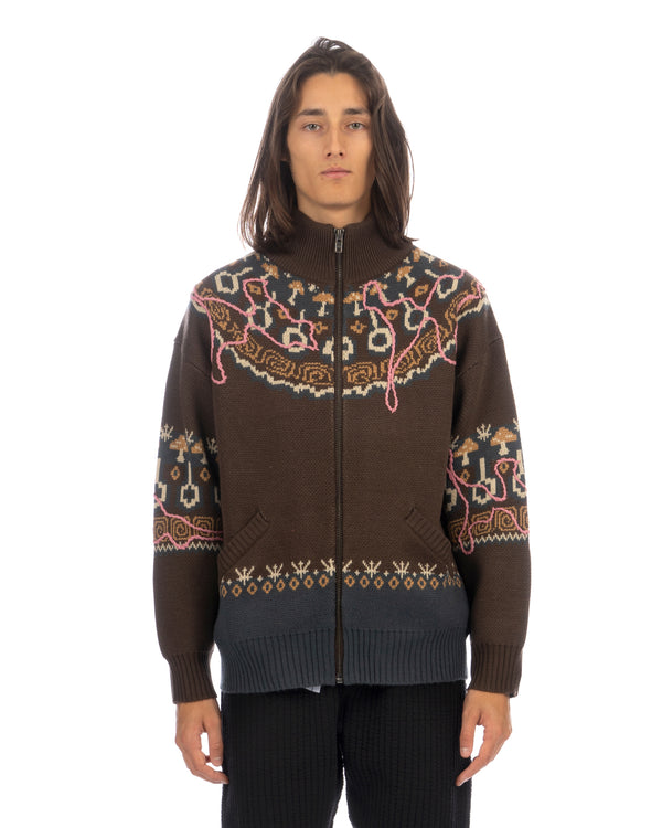 Perks and Mini (P.A.M.) | Mirage Fair Isle Zip Knit Java - Concrete