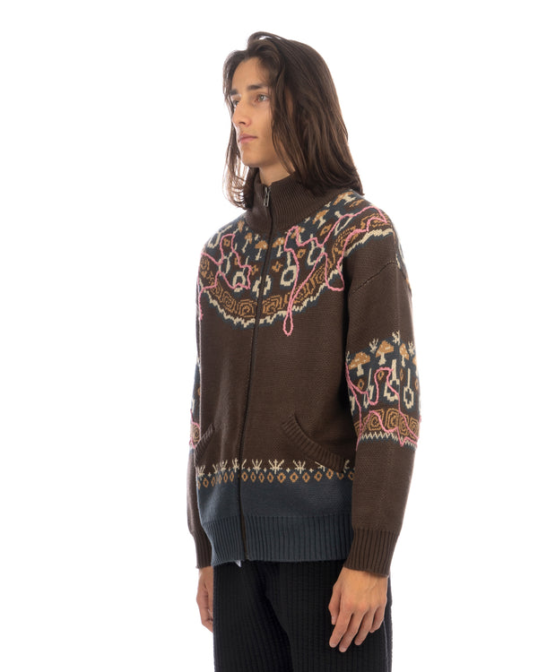 Perks and Mini (P.A.M.) | Mirage Fair Isle Zip Knit Java - Concrete