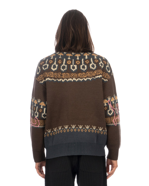Perks and Mini (P.A.M.) | Mirage Fair Isle Zip Knit Java - Concrete