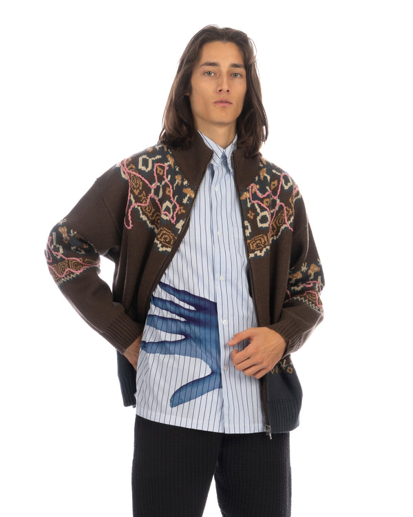 Perks and Mini (P.A.M.) | Mirage Fair Isle Zip Knit Java - Concrete