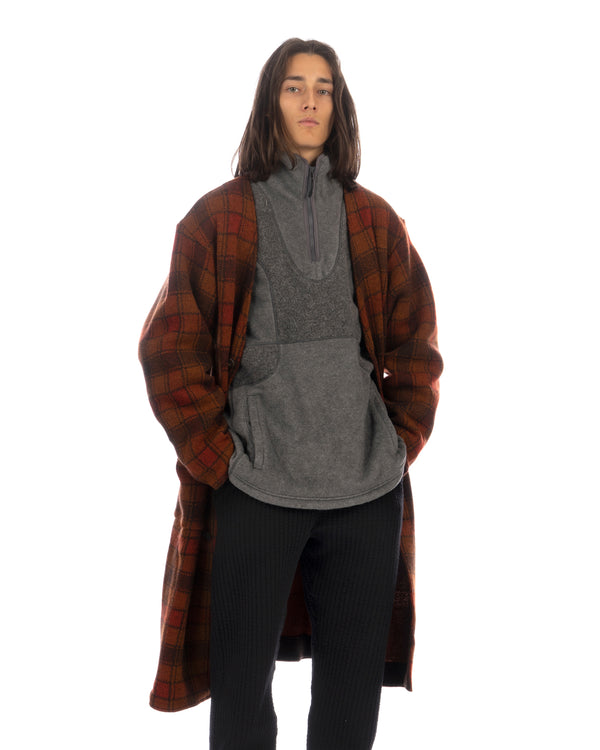 White Mountaineering | Check Knit Gown Brown - Concrete