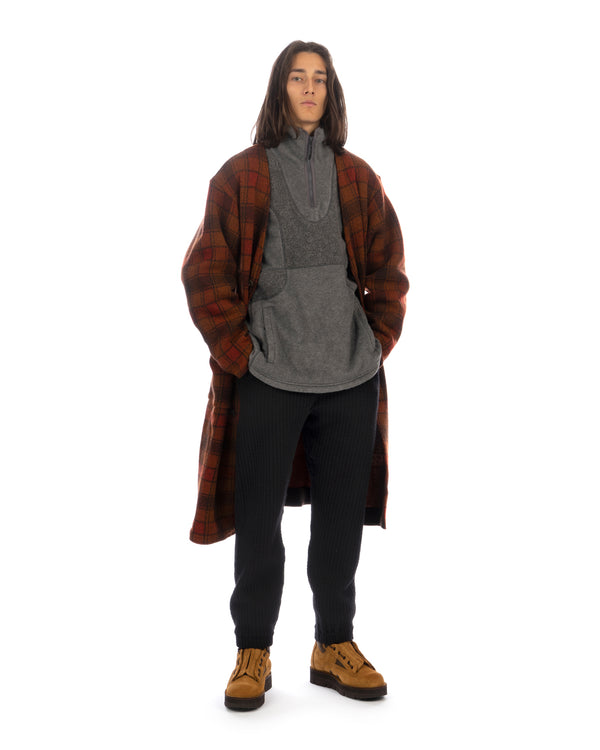 White Mountaineering | Patchwork Fleece Zip Pullover Gray - Concrete