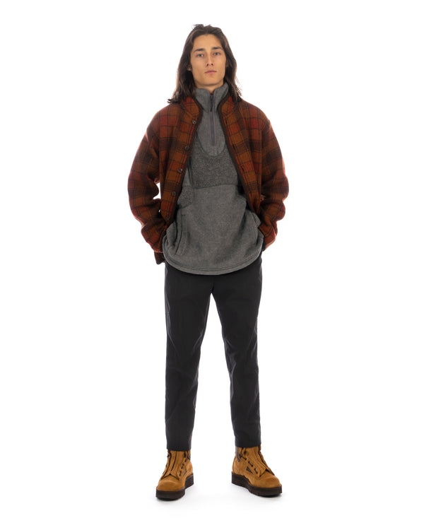 White Mountaineering | Patchwork Fleece Zip Pullover Gray - Concrete