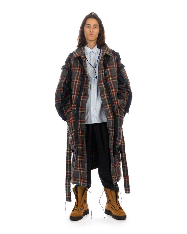 FACETASM | U Shrunken Padded Coat Charcoal - Concrete