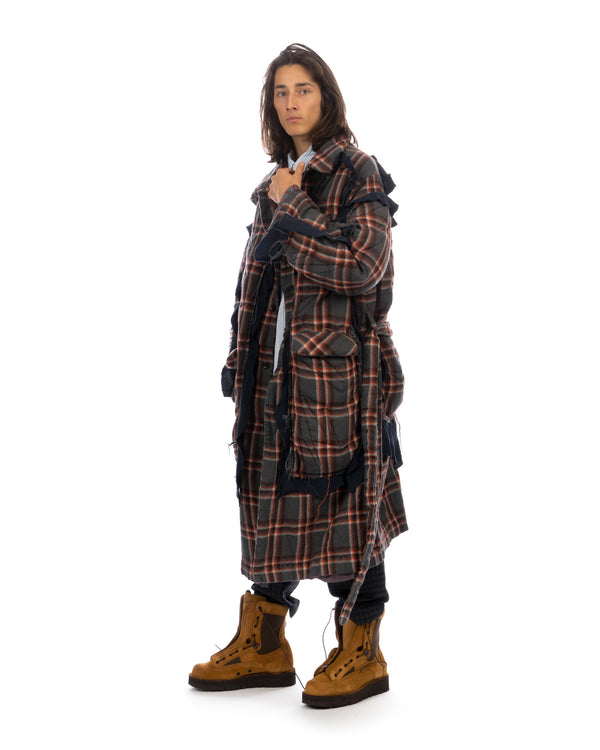 FACETASM | U Shrunken Padded Coat Charcoal - Concrete