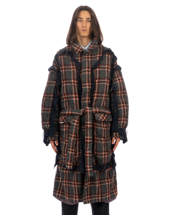 FACETASM | U Shrunken Padded Coat Charcoal - Concrete
