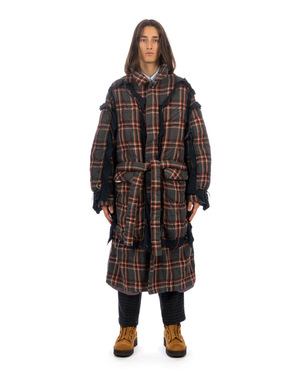 FACETASM | U Shrunken Padded Coat Charcoal - Concrete
