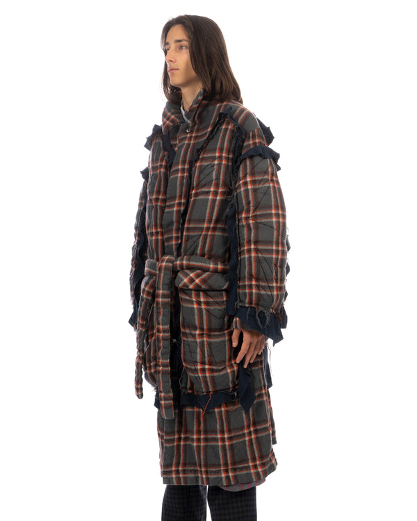 FACETASM | U Shrunken Padded Coat Charcoal - Concrete