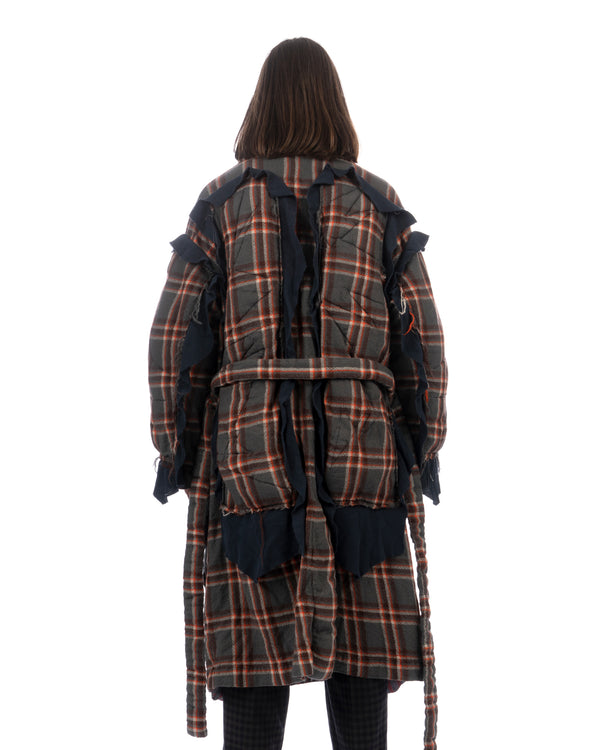 FACETASM | U Shrunken Padded Coat Charcoal - Concrete