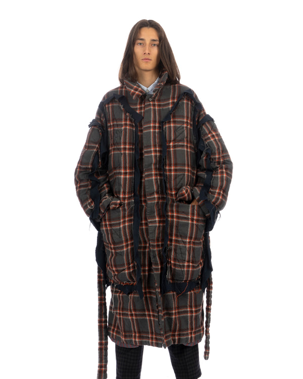 FACETASM | U Shrunken Padded Coat Charcoal - Concrete