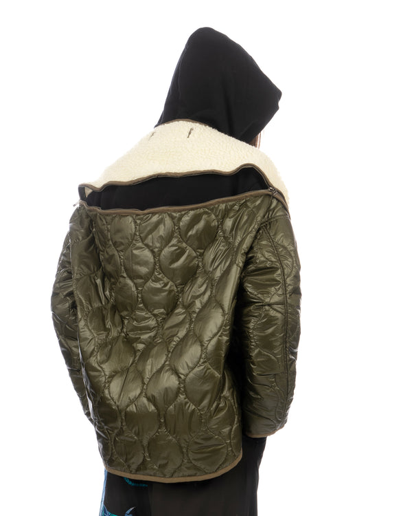 FACETASM | Zipper Sherpa Quilted Liner Jacket Ecru / Khaki - Concrete