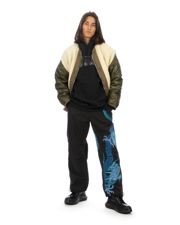 FACETASM | Zipper Sherpa Quilted Liner Jacket Ecru / Khaki - Concrete