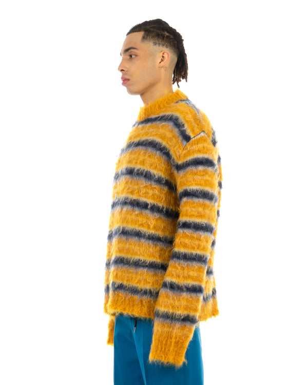 Marni | Iconic Groovy Striped Sweater Sunflower - Concrete