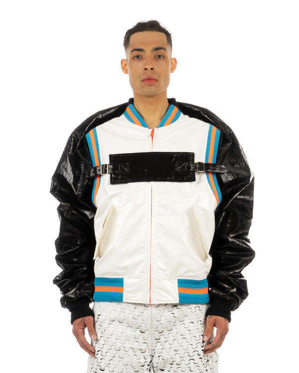 Walter Van Beirendonck | Neon Shadow Bomber (Oversized) White - Concrete
