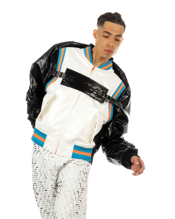 Walter Van Beirendonck | Neon Shadow Bomber (Oversized) White - Concrete