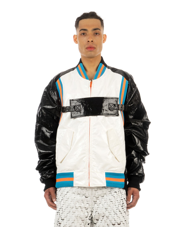 Walter Van Beirendonck | Neon Shadow Bomber (Oversized) White - Concrete