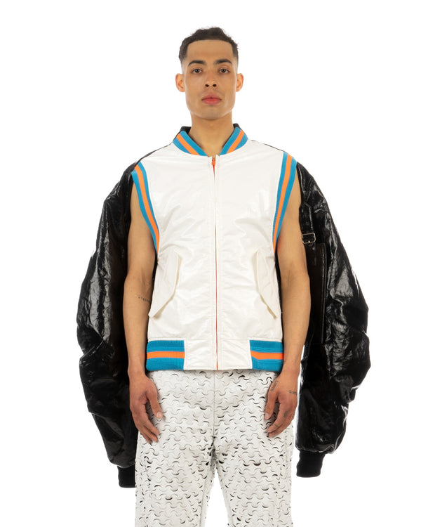 Walter Van Beirendonck | Neon Shadow Bomber (Oversized) White - Concrete