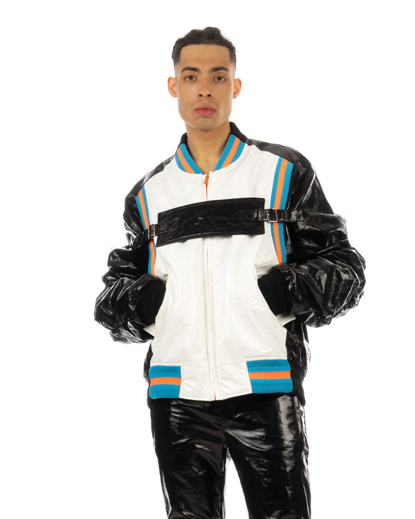 Walter Van Beirendonck | Neon Shadow Bomber (Oversized) White - Concrete