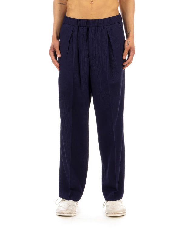 Haversack | Silk Shear Soccer Straight Easy Pants Navy - Concrete
